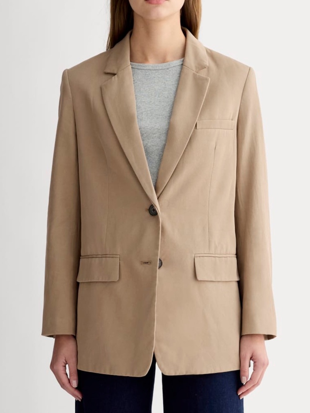 Everlane ash brown buttersmooth The Oversized Blazer jacket Women’s sz 14